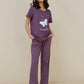 Purple Butterfly Printed Night Suit