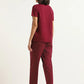 Maroon Stay Cute Printed Night Suit
