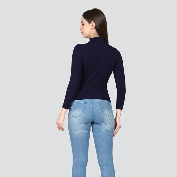 High Neck For Women Navy Blue