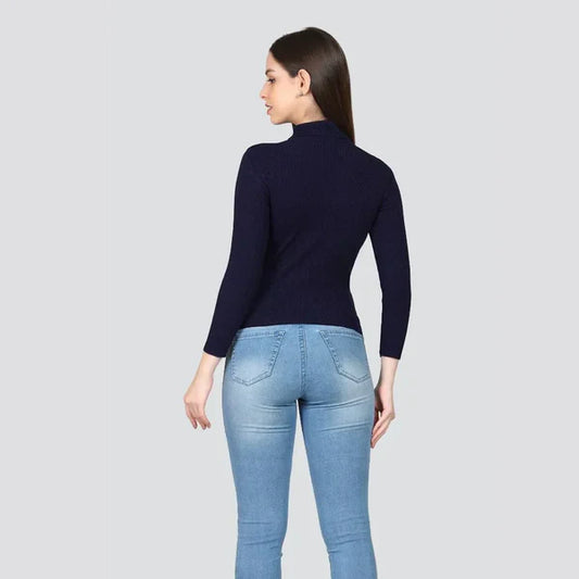 High Neck For Women Navy Blue