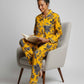 Mustard Gray Floral Boski Linen