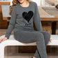 Black Heart Printed Night Suit