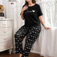 Black Love Printed Night Suit