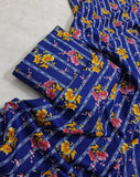 MICRO POLO COTTON- 2 PIECE-Blue With Flowers