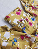 MICRO POLO COTTON- 2 PIECE-Beige With Flowers