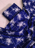 MICRO POLO COTTON- 2 PIECE-Blue With White Flowers