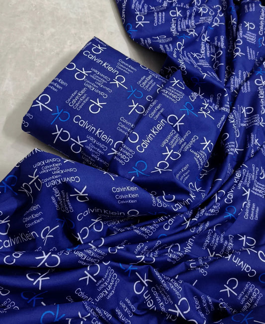 MICRO POLO COTTON- 2 PIECE-Blue With CK Print