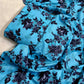 MICRO POLO COTTON- 2 PIECE-Ferozi With Black Flowers