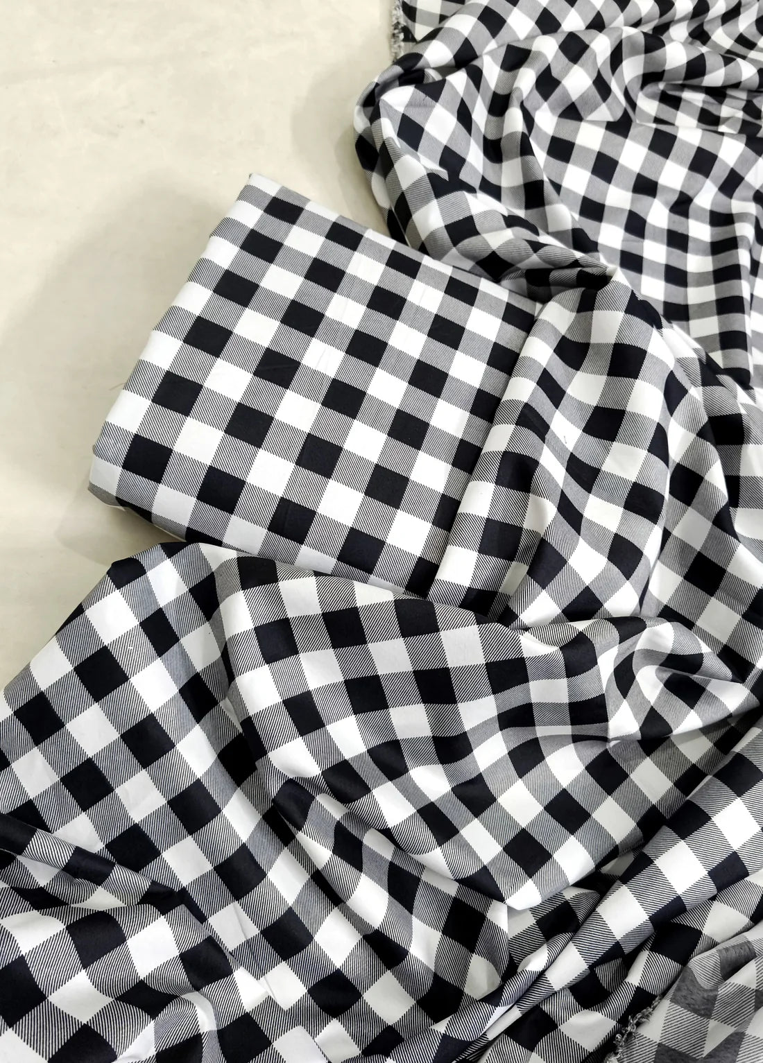 MICRO POLO COTTON- 2 PIECE-Black & White Check