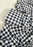 MICRO POLO COTTON- 2 PIECE-Black & White Check