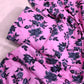 MICRO POLO COTTON- 2 PIECE-Pink With Black Flowers