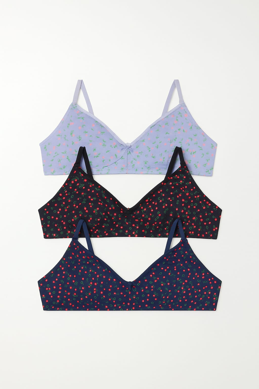 Stylish Cotton Printed Bra Set | 3-Pack