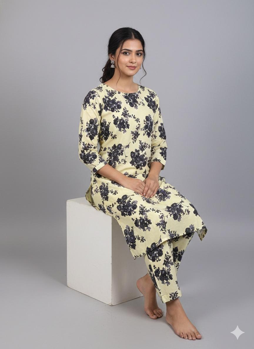 Black Flower Boski Linen