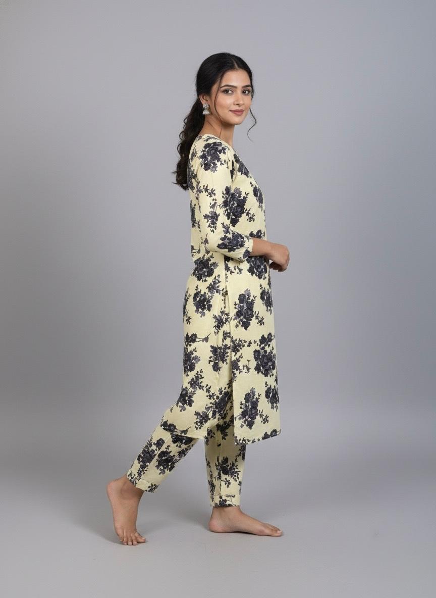 Black Flower Boski Linen