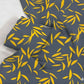 Grey Breeze Leaf Print Boski Linen