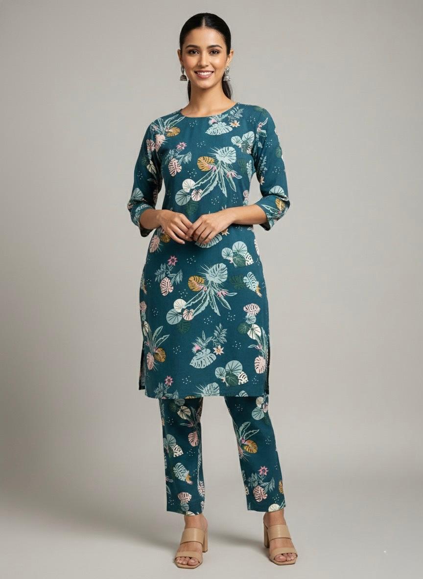 Blue Floral Boski Linen