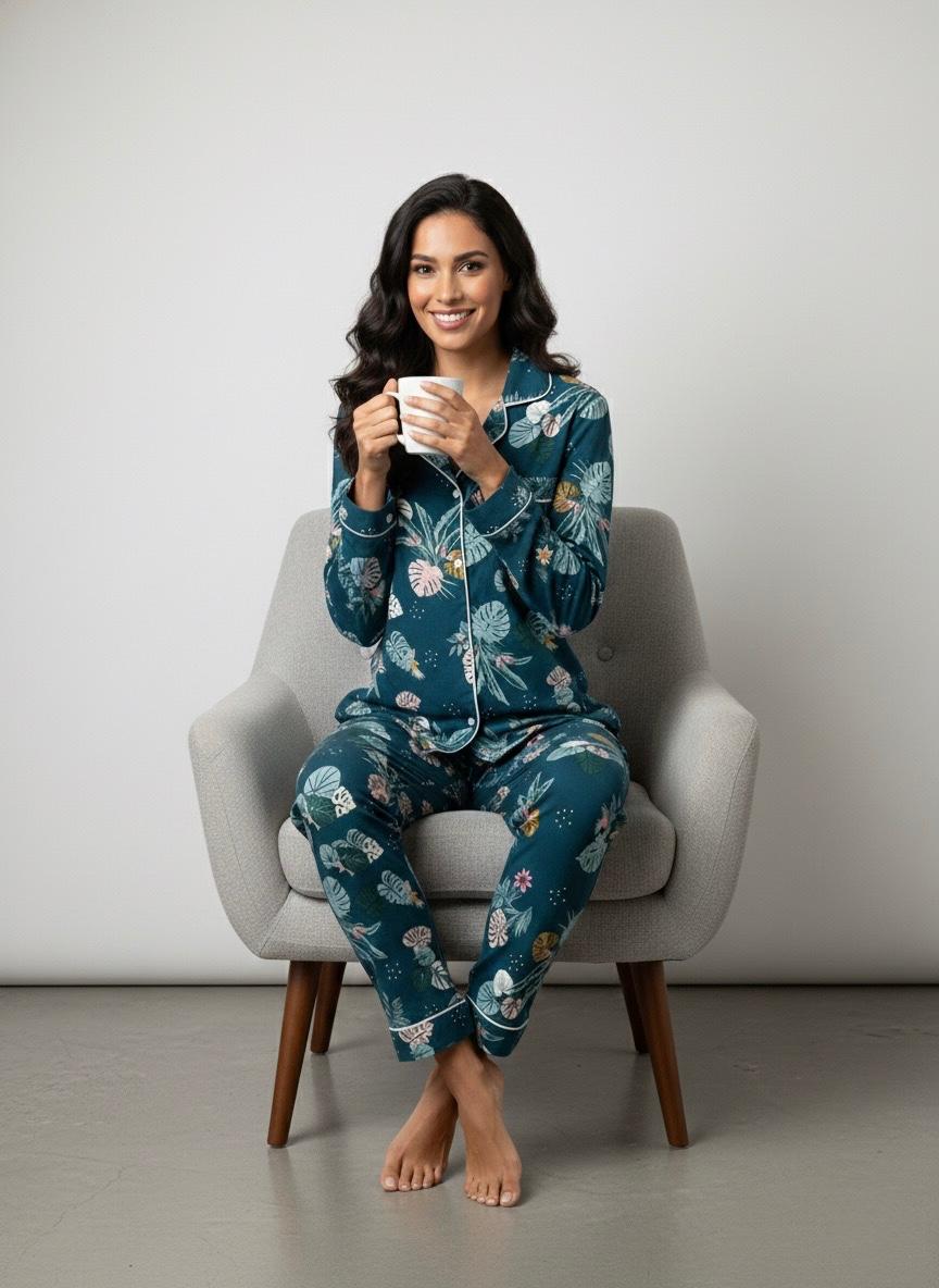 Blue Floral Boski Linen