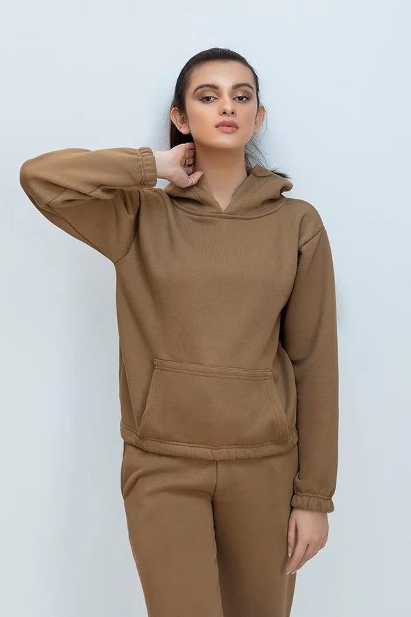 Camel Brown Tracksuit with warm hoodie and pant