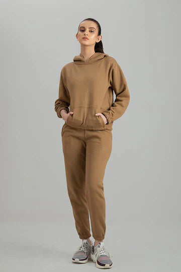 Camel Brown Tracksuit with warm hoodie and pant