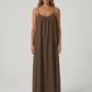 STUNNING BACKLESS MAXI DRESS - DUSTY BROWN