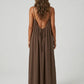 STUNNING BACKLESS MAXI DRESS - DUSTY BROWN