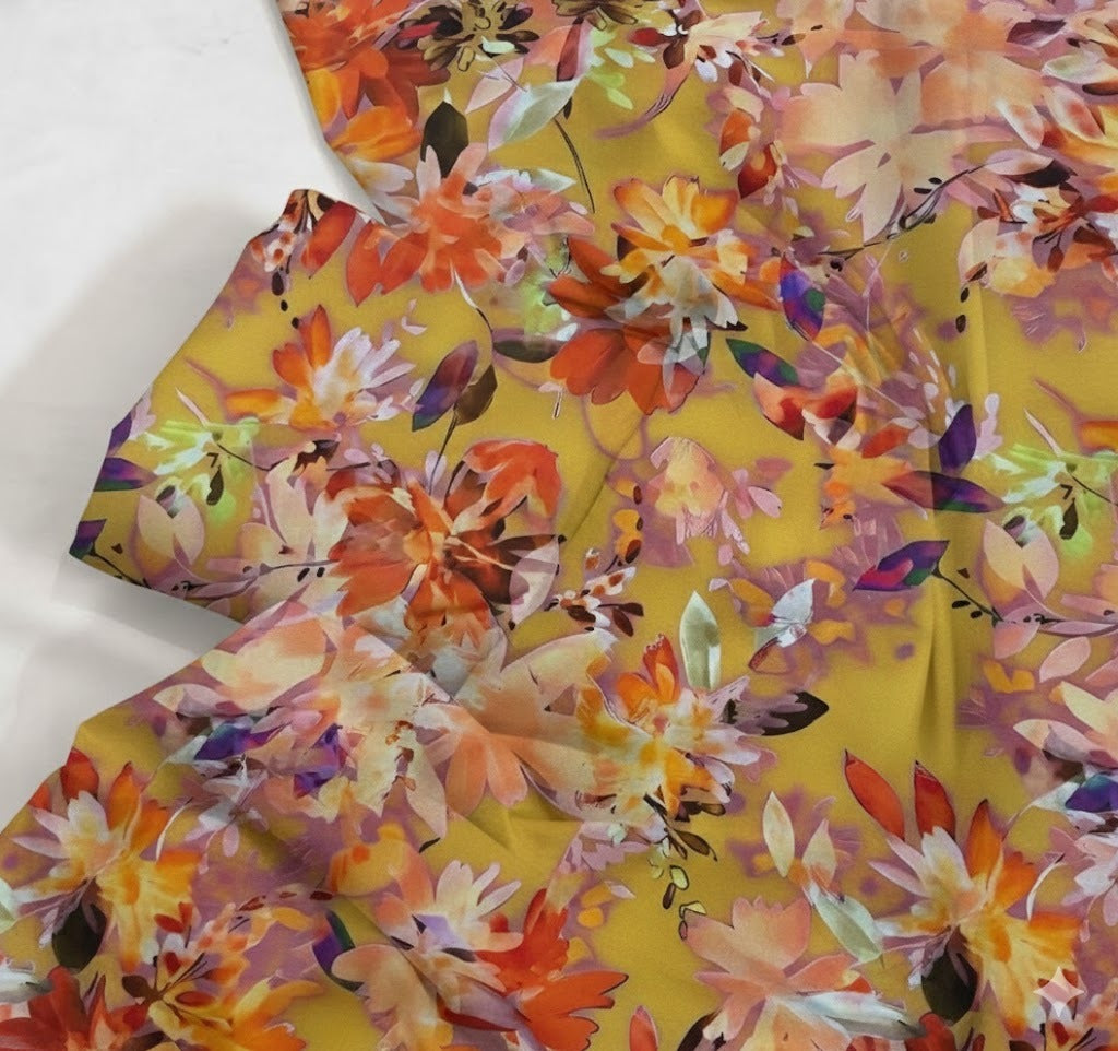 Orange Multi Print Boski Linen