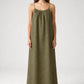 STUNNING BACKLESS MAXI DRESS - ARMY GREEN