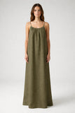 STUNNING BACKLESS MAXI DRESS - ARMY GREEN