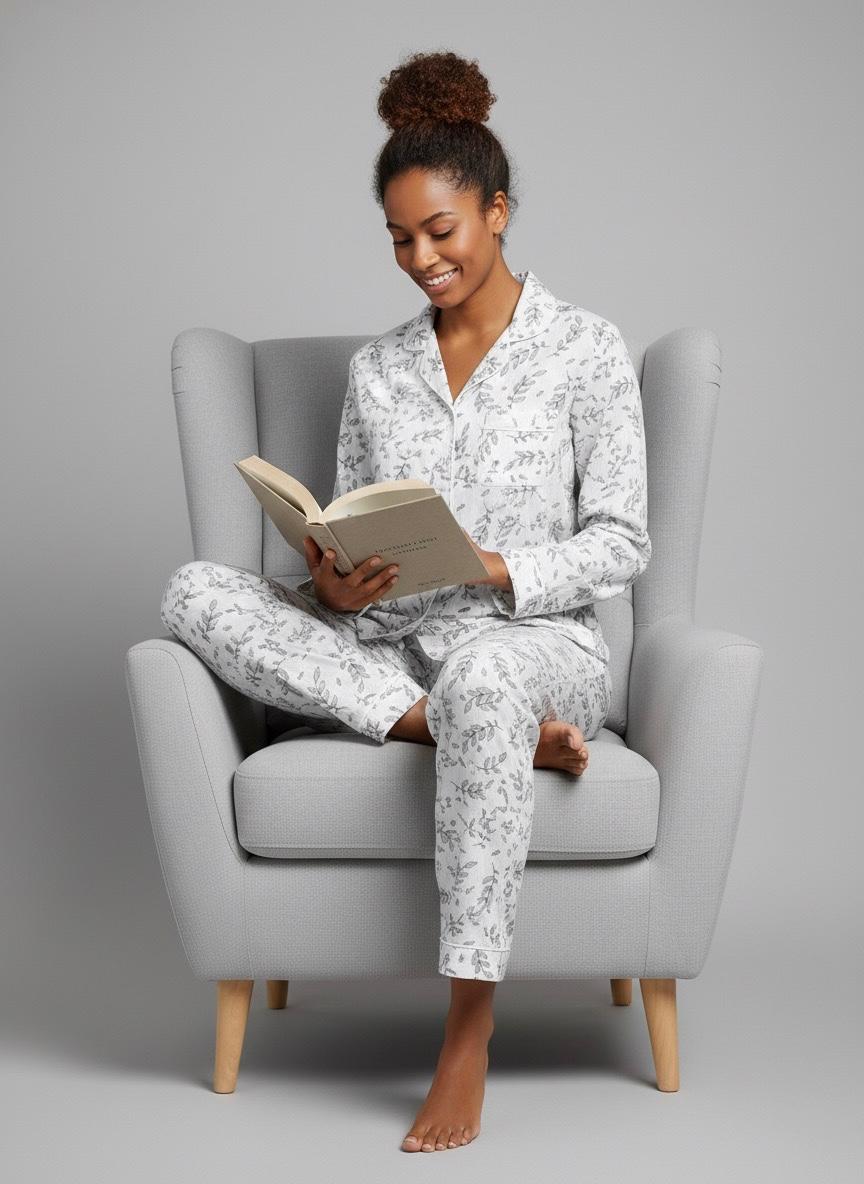 White Floral 100% Cotton