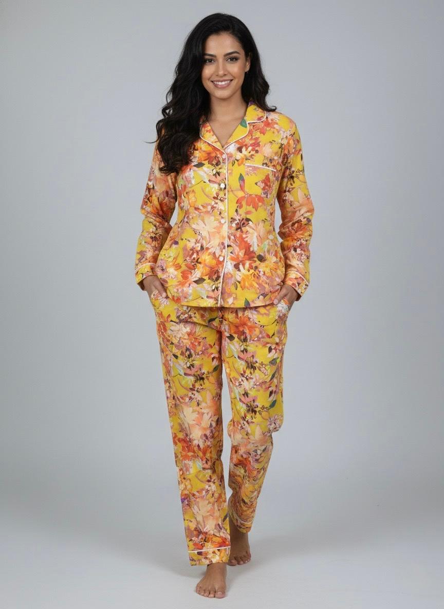 Orange Multi Print Boski Linen