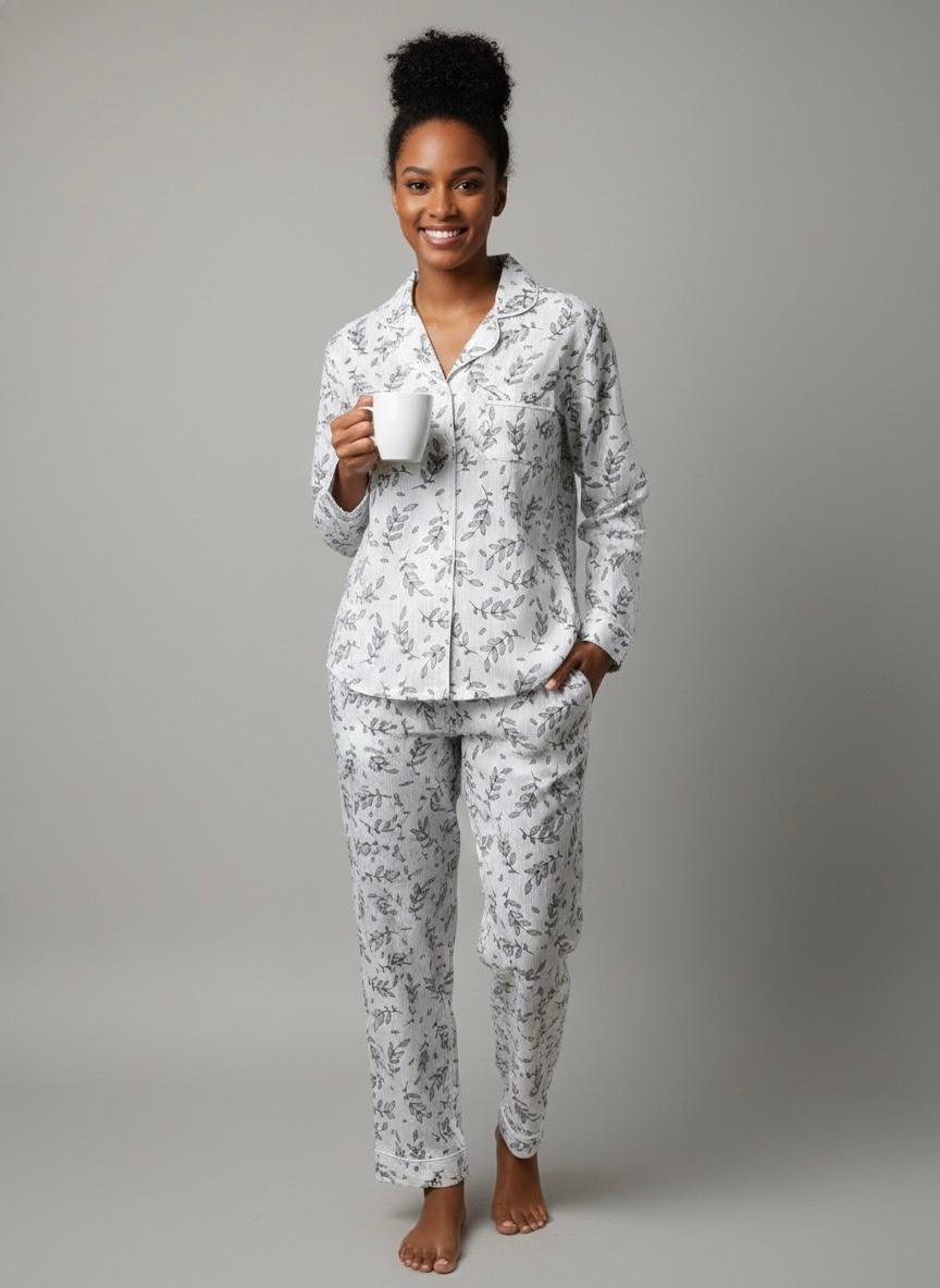 White Floral 100% Cotton