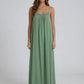 STUNNING BACKLESS MAXI DRESS - LIGHT GREEN